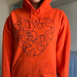 Save the dogs Orange Hoodie